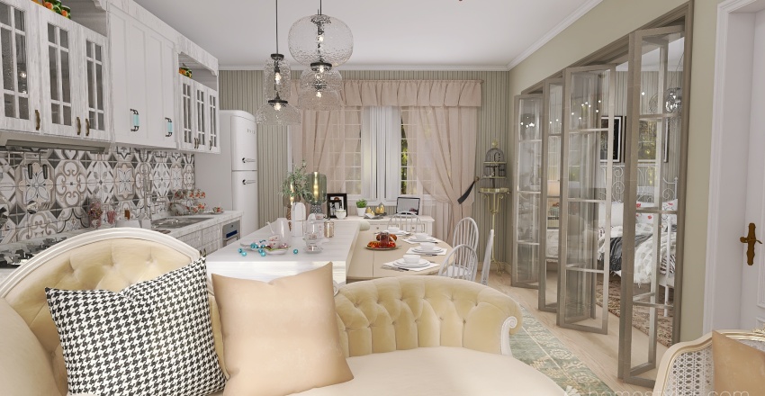 French apartment 3d design renderings