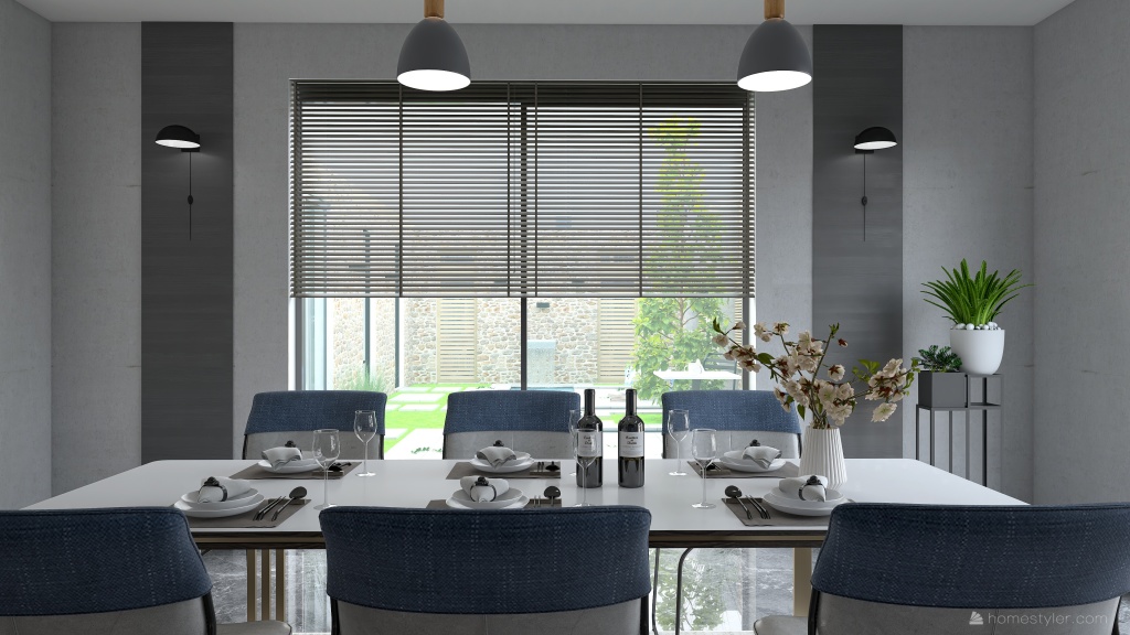 Contemporary StyleOther Blue Dining Room 3d design renderings