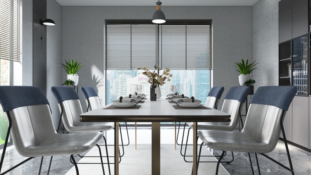 Contemporary StyleOther Blue Dining Room 3d design renderings