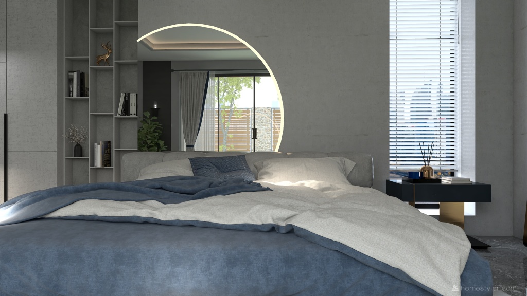 Contemporary StyleOther Blue Bedroom 3d design renderings