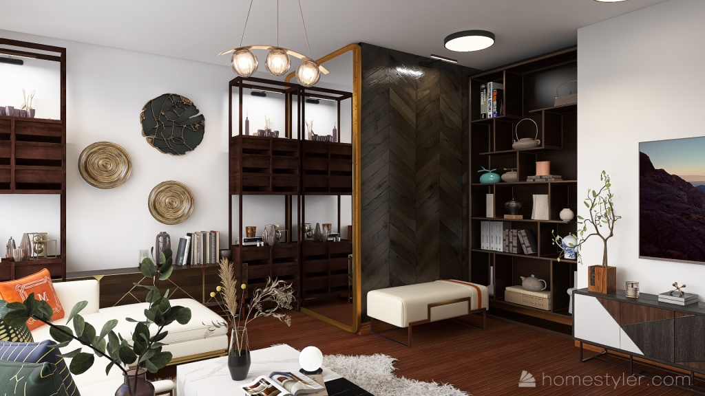cozy/brown 3d design renderings