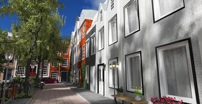 StyleOther Contemporary Minha Amsterdam Red Orange Beige ColorScemeOther 3d design renderings