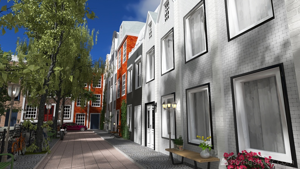 StyleOther Contemporary Minha Amsterdam Red Orange Beige ColorScemeOther 3d design renderings