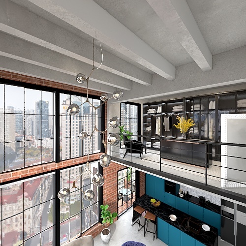 NYC Loft (industrial) Design Rendering