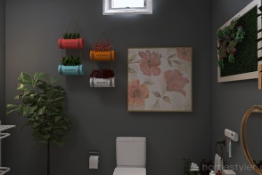 modern bathroom/ plant mom aesthetic Design Rendering
