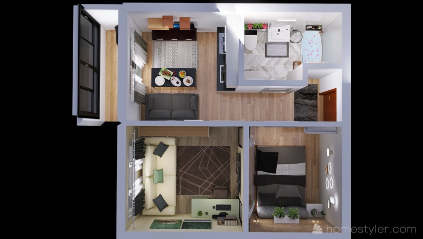 Small apartment 3d design picture 42.65