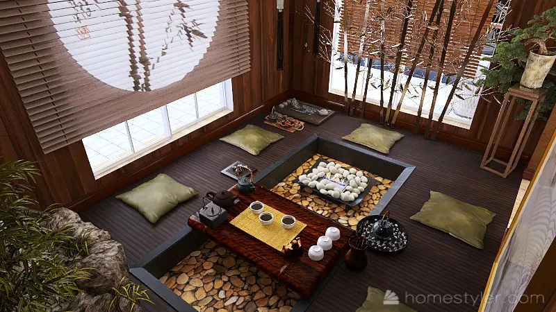 Tea Room 3d design renderings