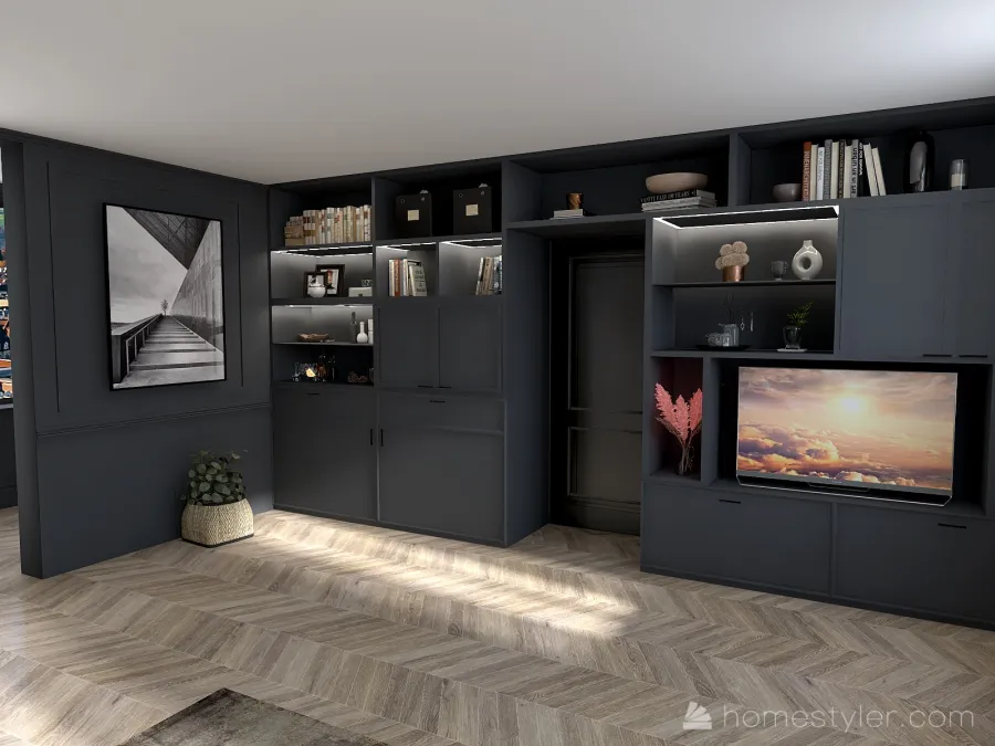 black condo 3d design renderings
