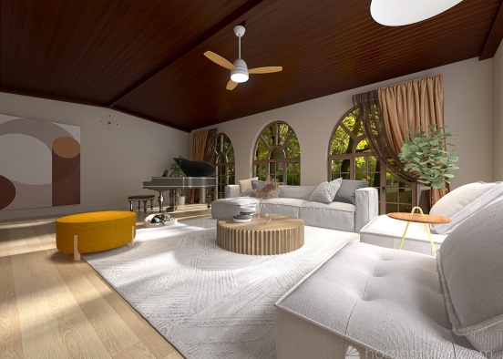 living room _ farmhouse design Design Rendering