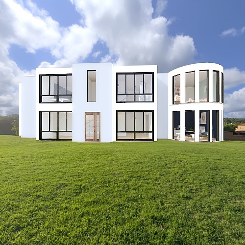 Modern and Country side house Interior Design Render