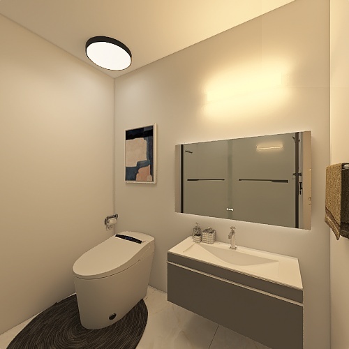 2 bhk apartment 3d design renderings