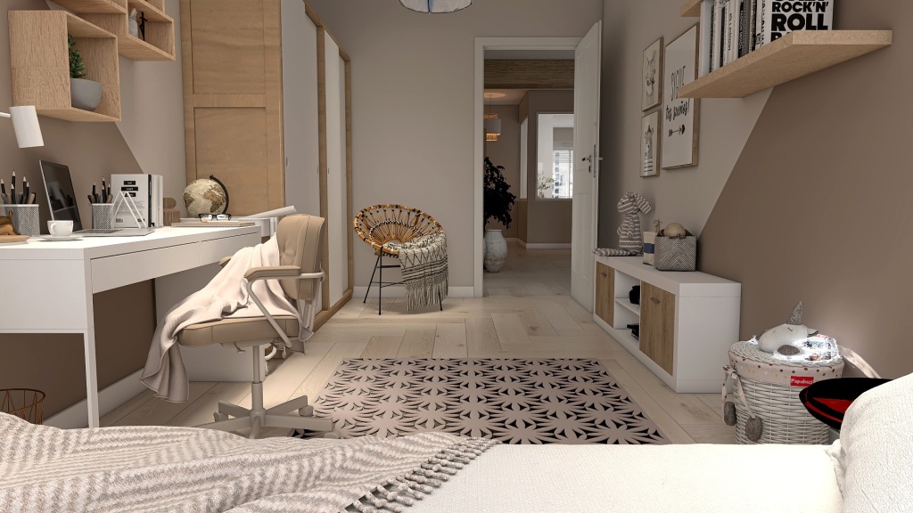 Beige Dormitorio 3d design renderings