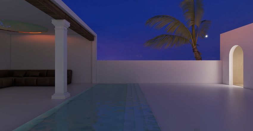 Costal ArtDeco White Lounge 3d design renderings