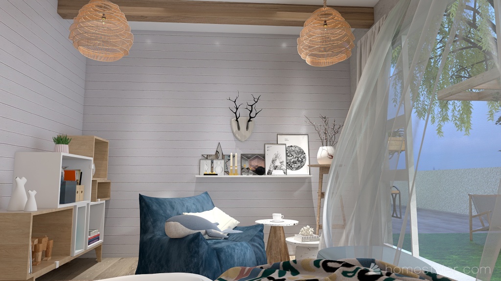 Costal Blue Second Bedroom 3d design renderings