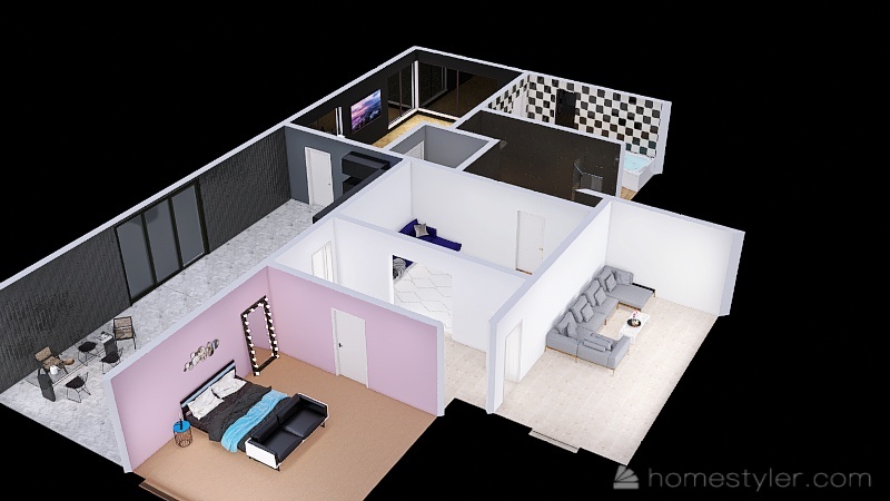 two bedroom bungalow 3d design picture 248.71