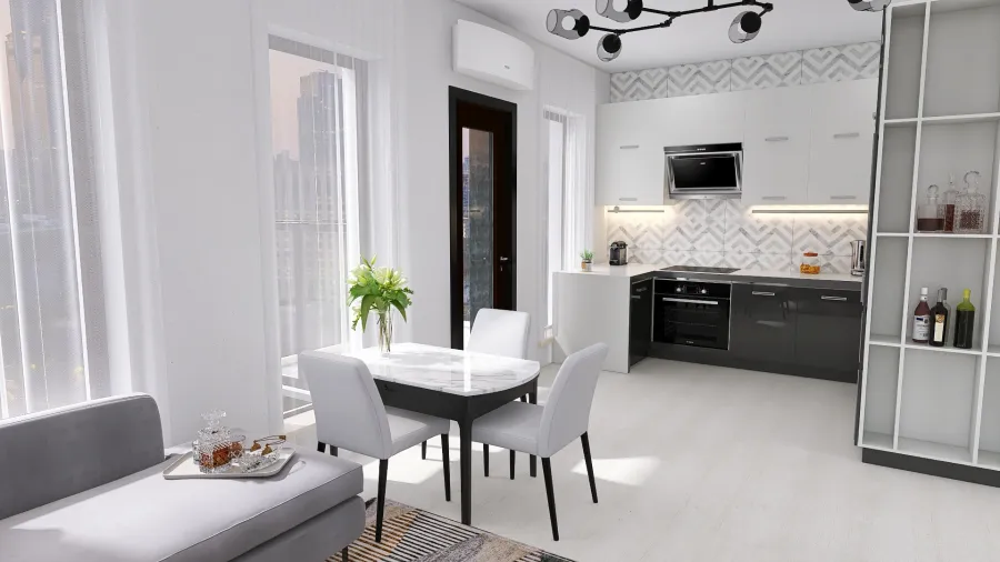 кухня-гостинная 3d design renderings