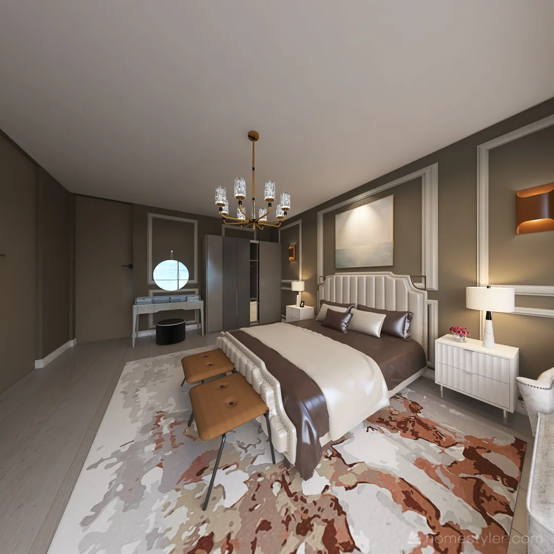 apartament bedroom 3d design renderings