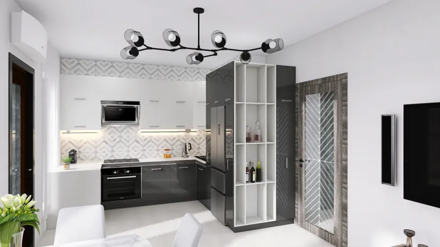кухня-гостинная 3d design renderings