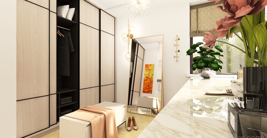 Master Bathroom & Walk-In Closet 3d design renderings