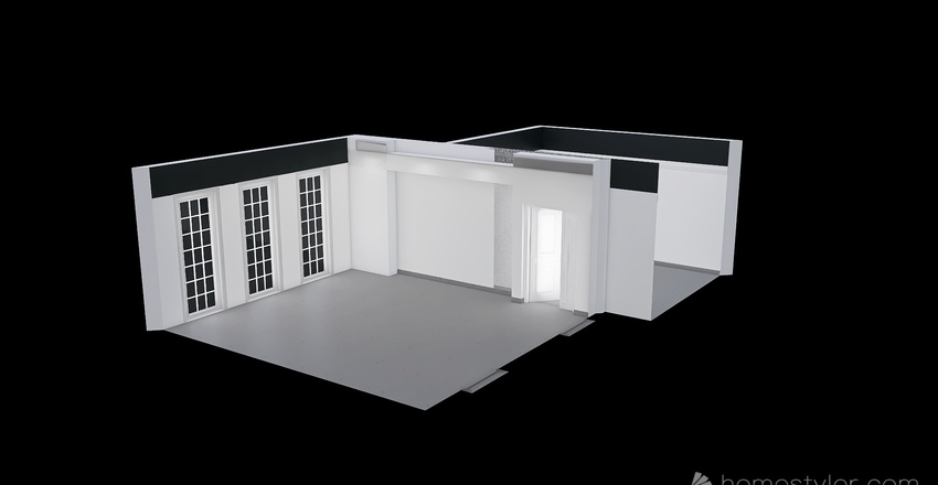 Room 1- Classic Black and White Interior Design Render