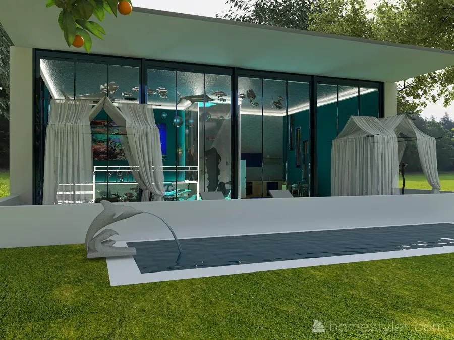 Crazy Fish House 3d design renderings