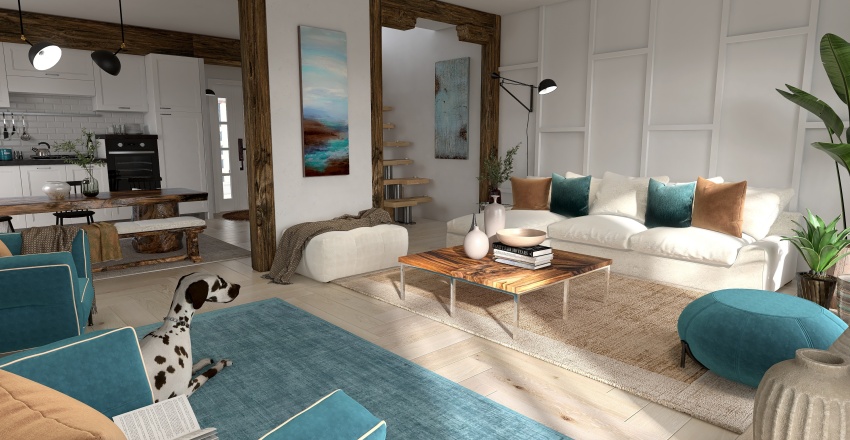 Costal Apartamento Duplex Blue 3d design renderings