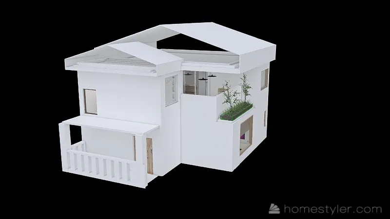 2 floor Simplest House 3d design renderings
