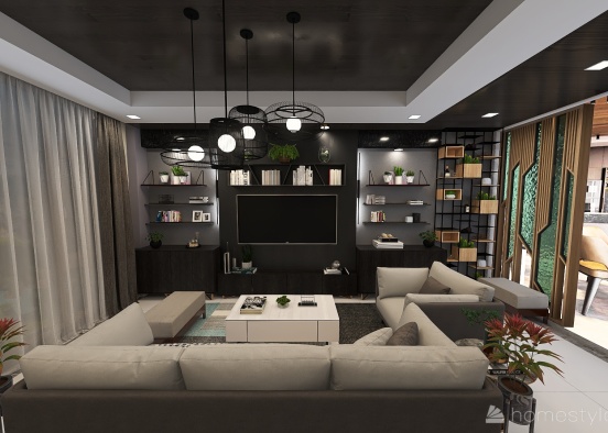 Living Room - Modern Urban Style Design Rendering