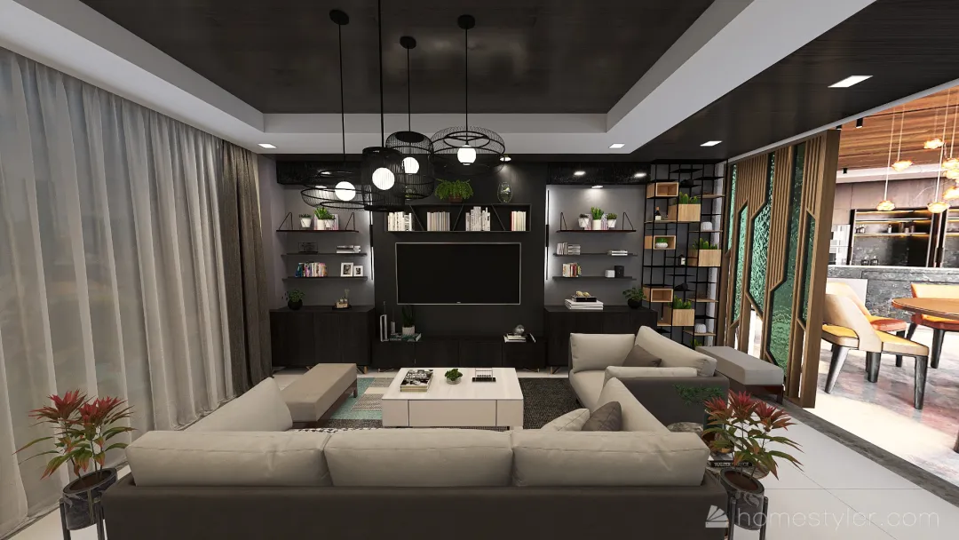 Living Room - Modern Urban Style 3d design renderings