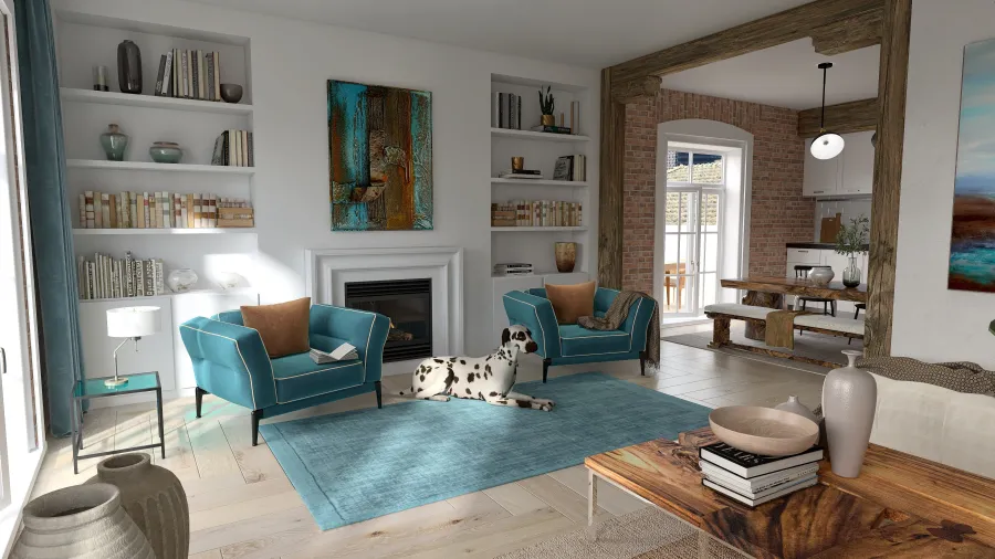 Costal Apartamento Duplex Blue 3d design renderings