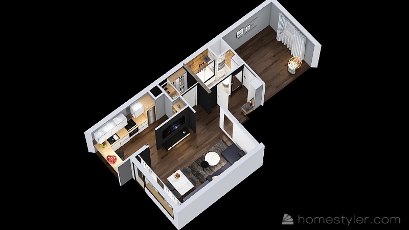 Mieszkanie - kuchnia 3d design picture 55.79