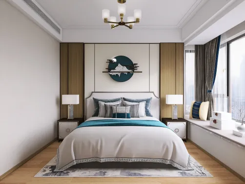 New Chinese Style Living and Bedroom Design