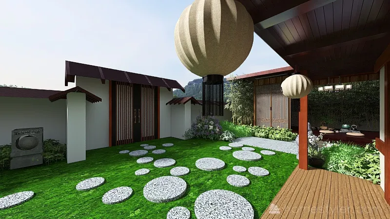 Japanese Estate 3d design renderings