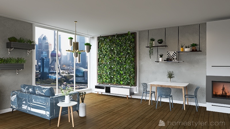 plants mieszkanie 3d design renderings