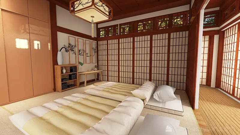 Tatami Bedroom 3d design renderings