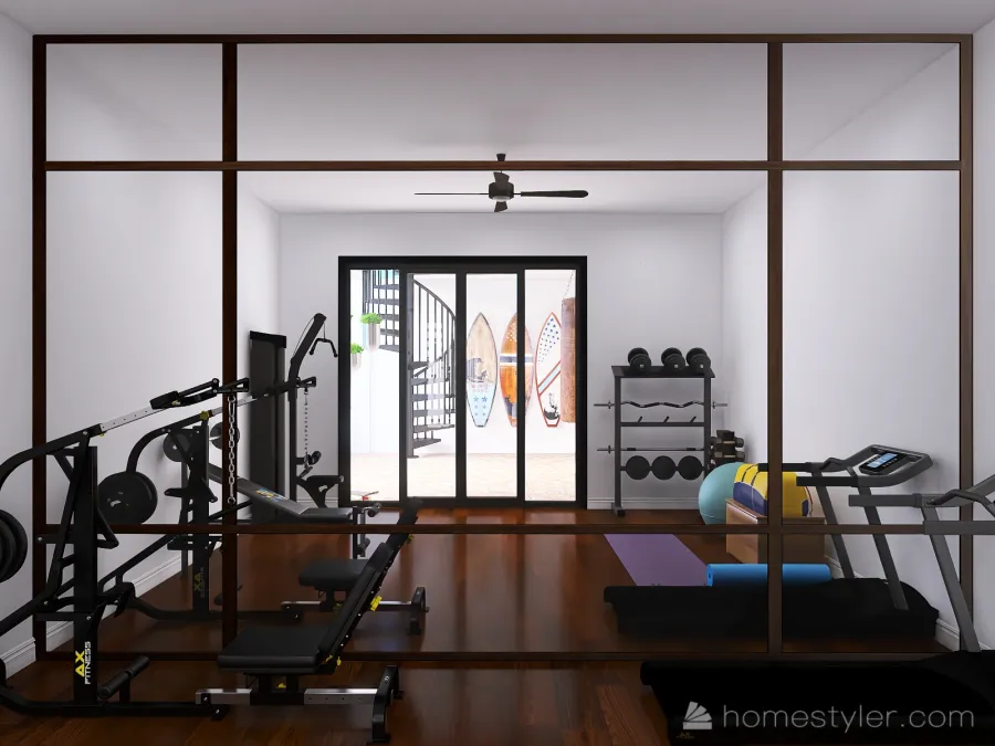 Workout Room 3d design renderings