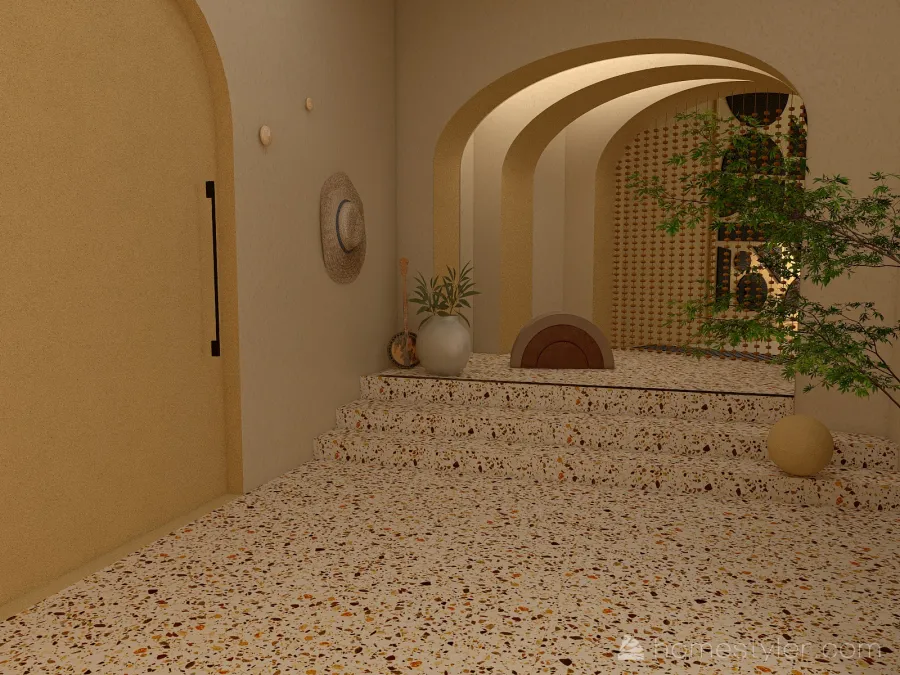 Yellow Corridor 3d design renderings