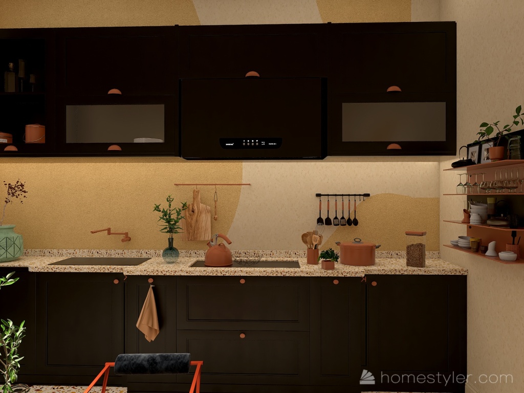 Yellow Kitchen 3d design renderings