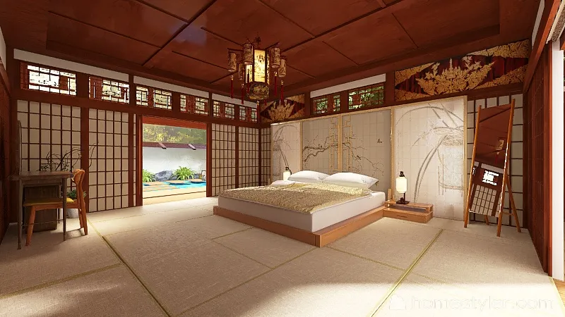 Tatami Master Bedroom 3d design renderings