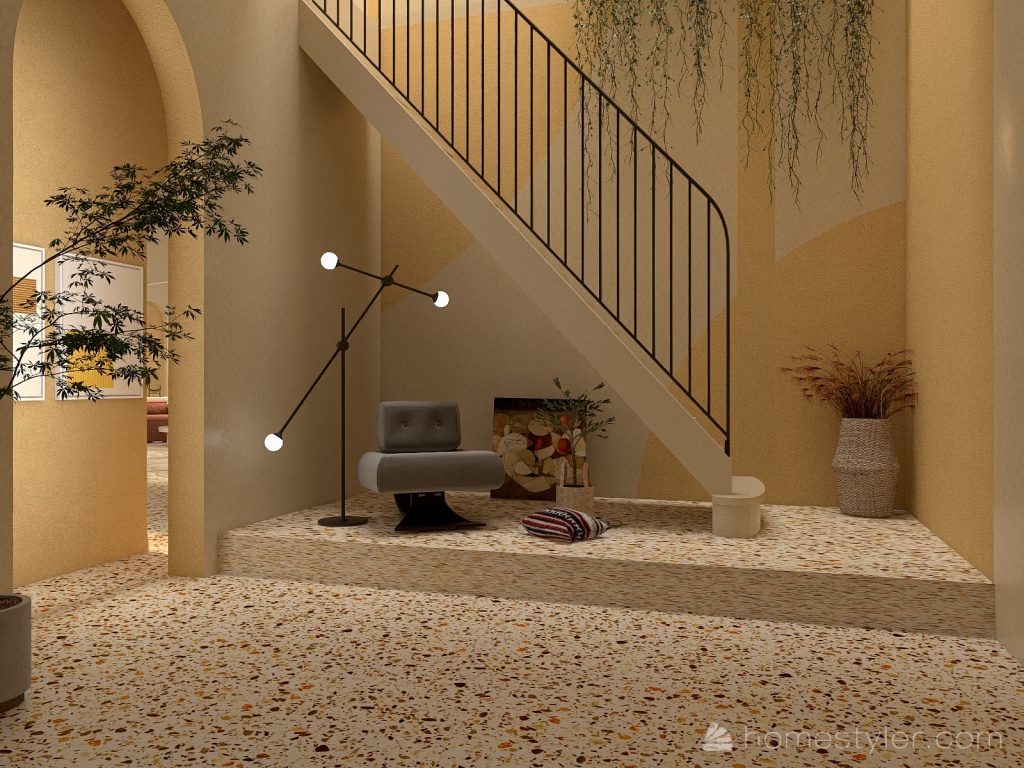 Yellow Corridor 3d design renderings