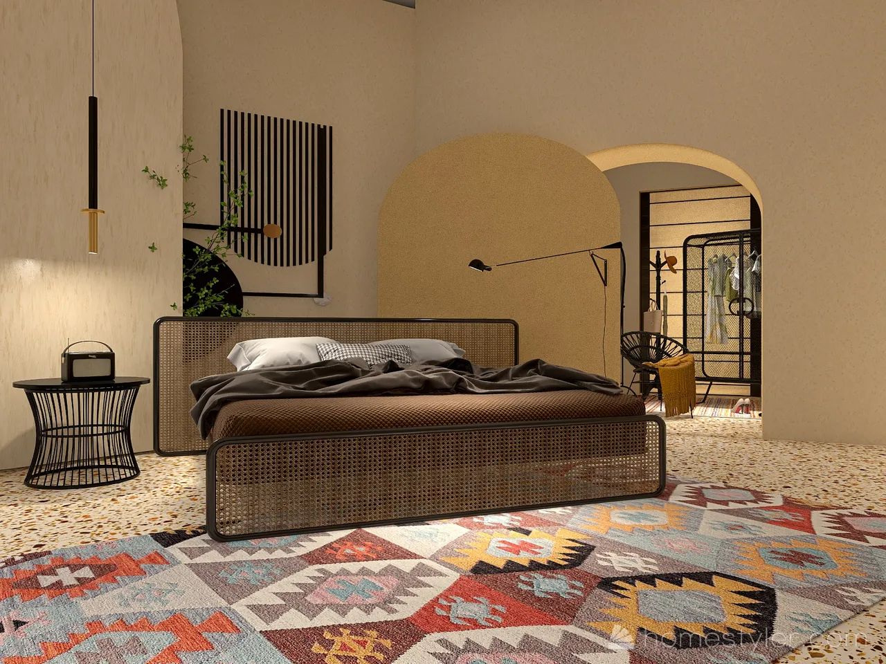 Yellow MasterBedroom 3d design renderings