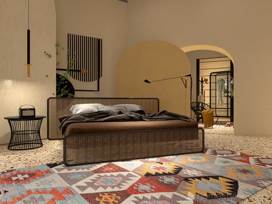 Yellow Master Bedroom 3d design renderings