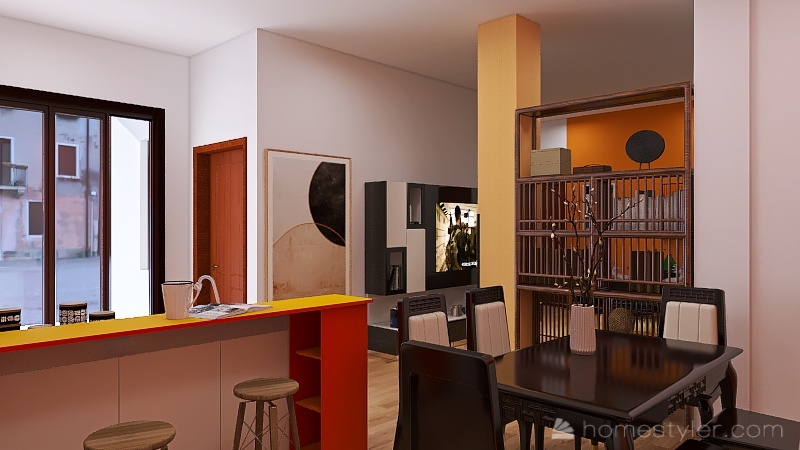 Art Deco Style Flat Interior Design Render