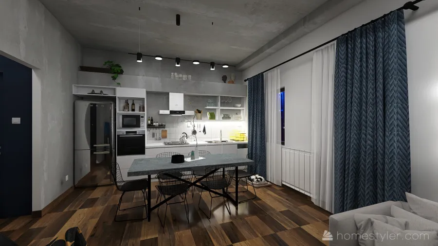 Living and Dining Room1 3d design renderings