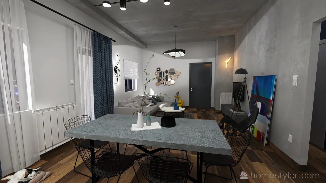 LivingDiningRoom 3d design renderings