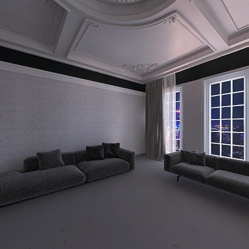 Room 1- Classic Black and White 3d design renderings
