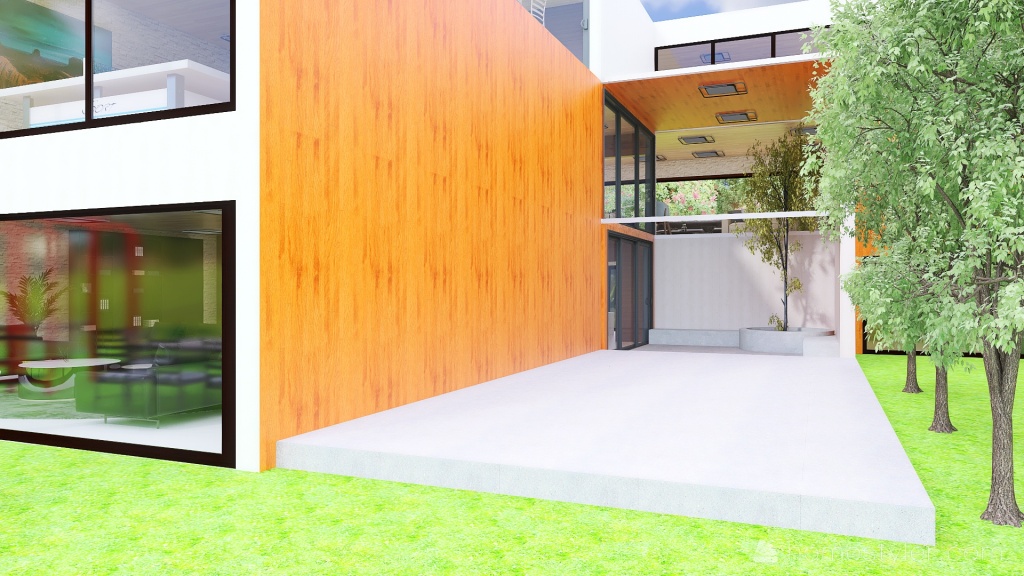 mansión moderna en la naturaleza 3d design renderings