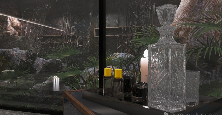 Private Spa & Waterfall 3d design renderings