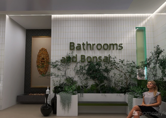 Bathrooms and Bonsai..... commercial showrooms Design Rendering