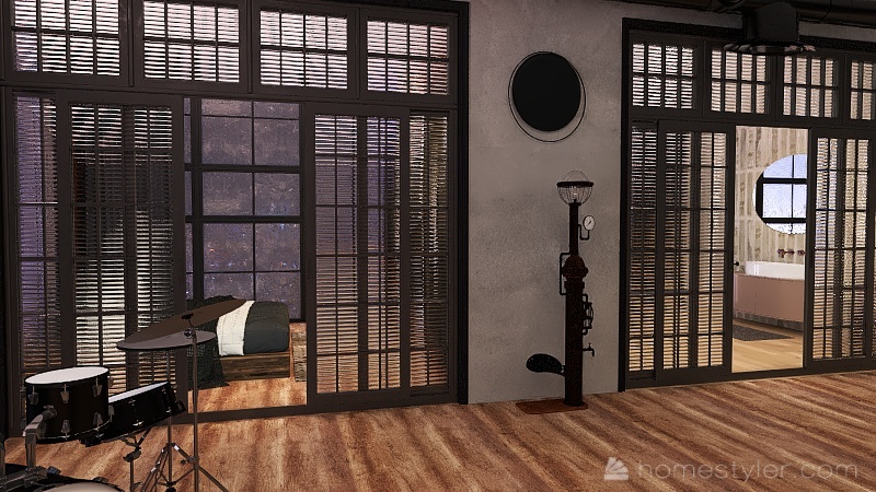 appartement industriel Interior Design Render